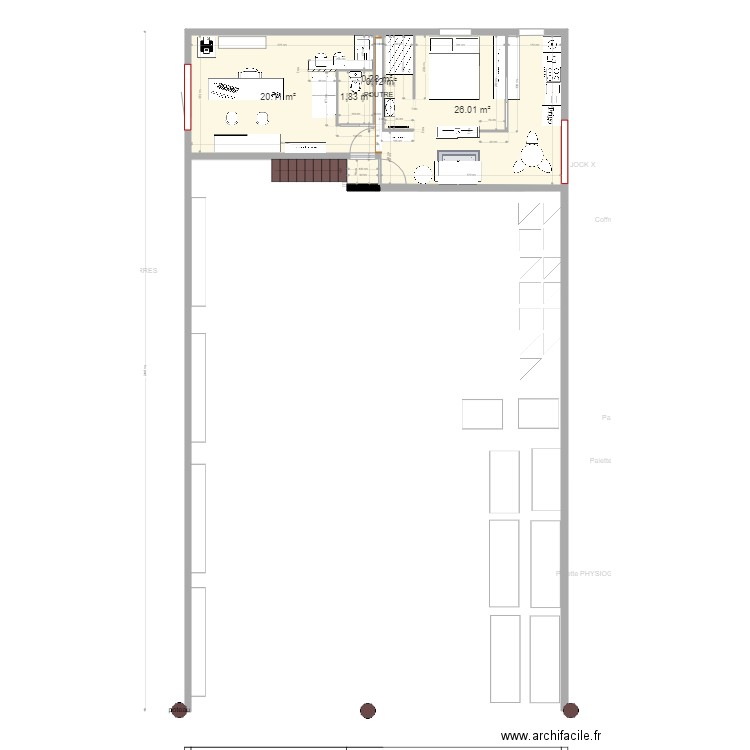 Bureau Studio Caulins 7 26 janv 2021. Plan de 0 pièce et 0 m2