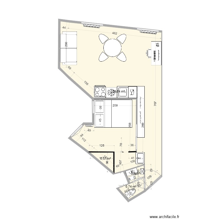 CB futur 7. Plan de 4 pièces et 31 m2