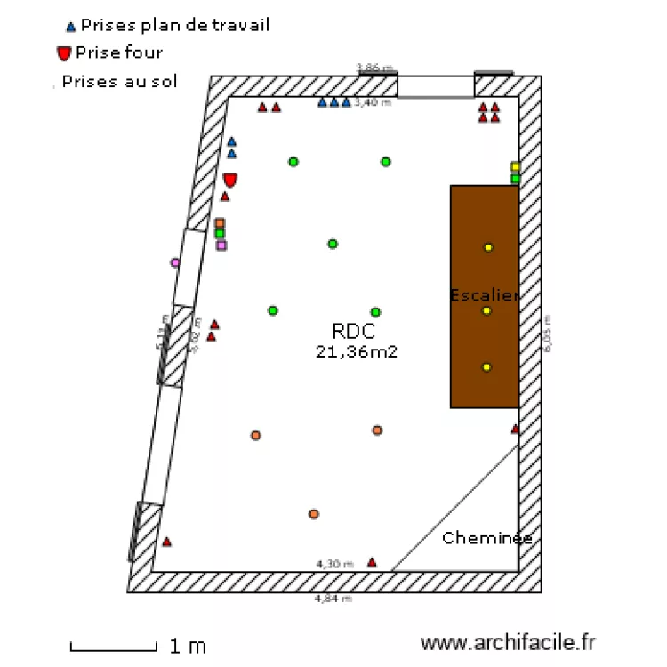 RDC maison Arignac. Plan de RDC maison Arignac. Plan de