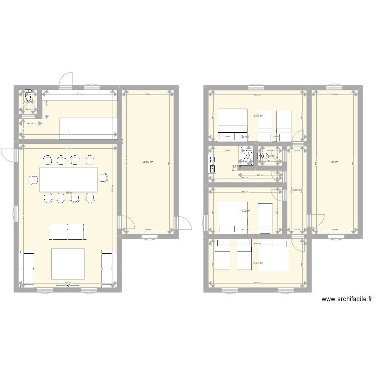 terrasse. Plan de 10 pièces et 188 m2