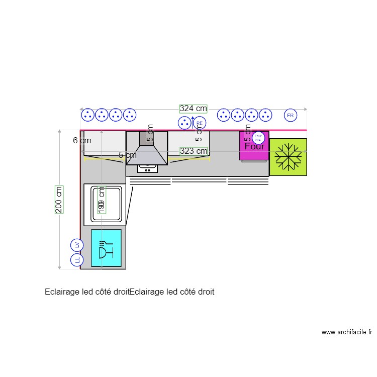 cuisine les issambres 3 1 bac. Plan de 0 pièce et 0 m2