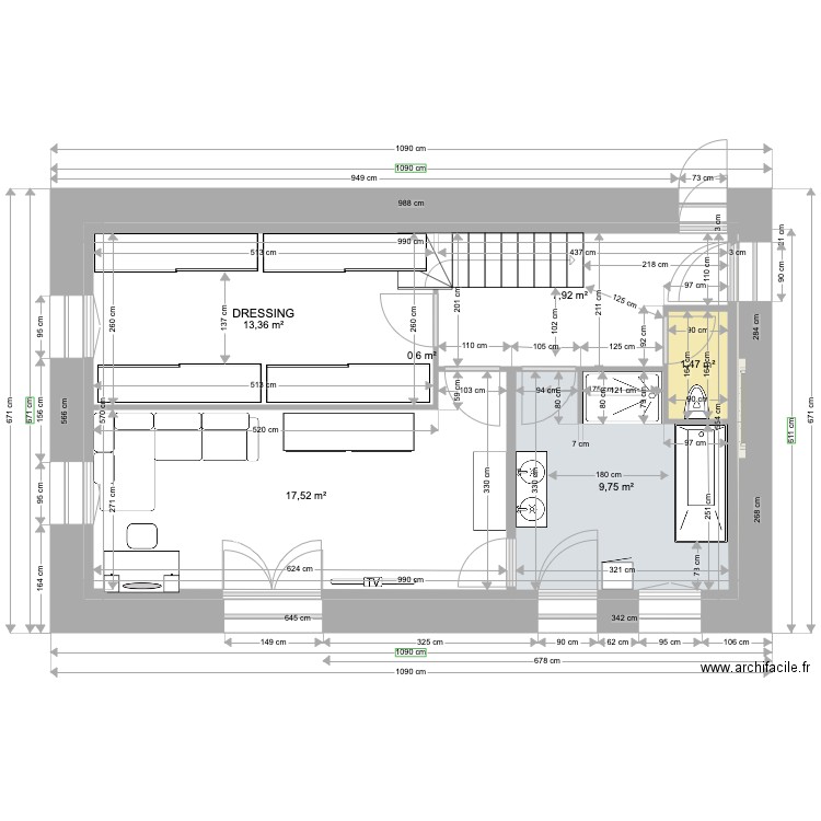 ANAIS BAT1 RDC V4 2022 11 12 V1. Plan de 6 pièces et 51 m2