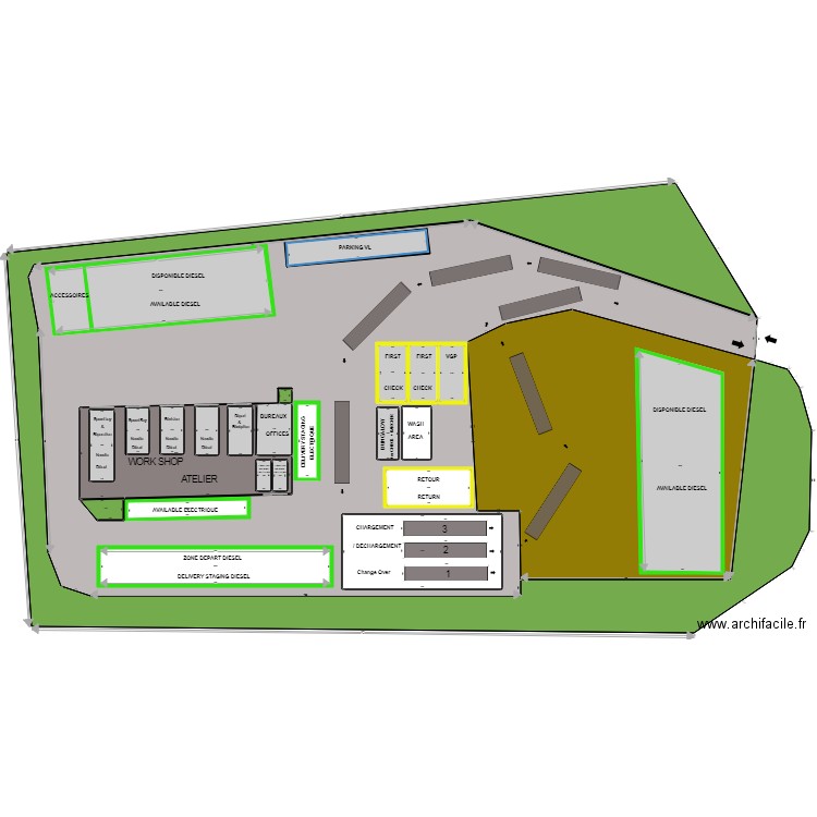 PARI SOUEST 1er plan. Plan de 0 pièce et 0 m2