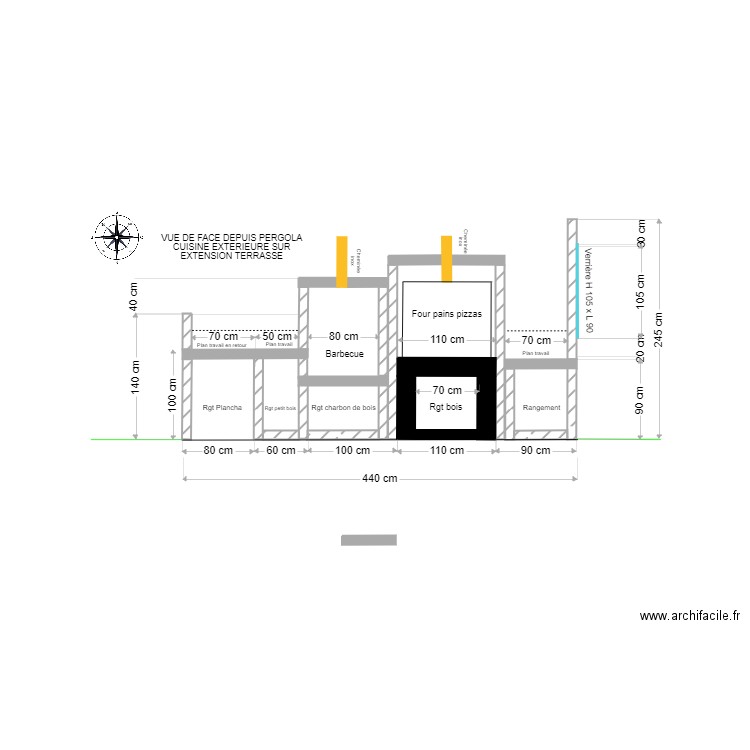 Cuisine extérieure projet 1. Plan de 0 pièce et 0 m2