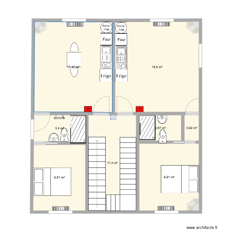 1ER ETAGE IDEE 1. Plan de 0 pièce et 0 m2