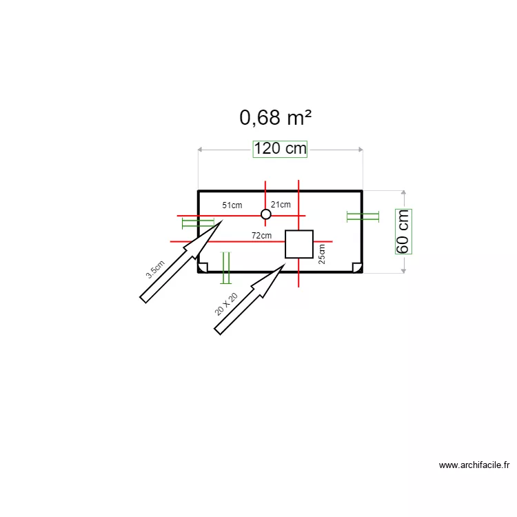Flat bathroom counter. Plan de 