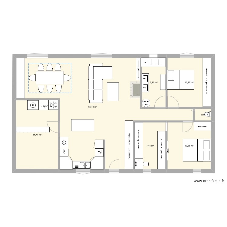 Maison Va & Clem 2. Plan de 7 pièces et 105 m2