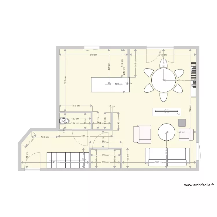 NT APPARTEMENT REZ CLOISON. Plan de 