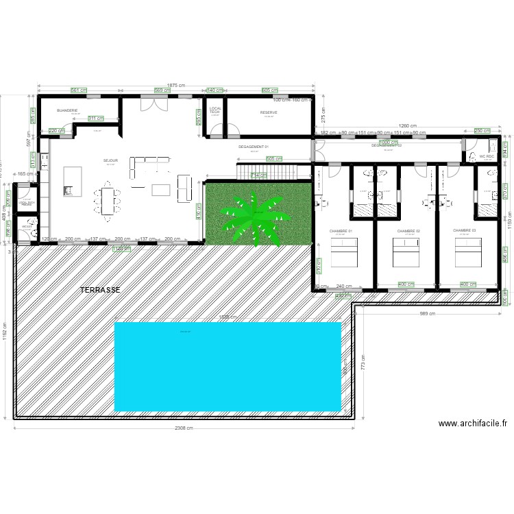 plan warang rdc 2. Plan de 18 pièces et 555 m2