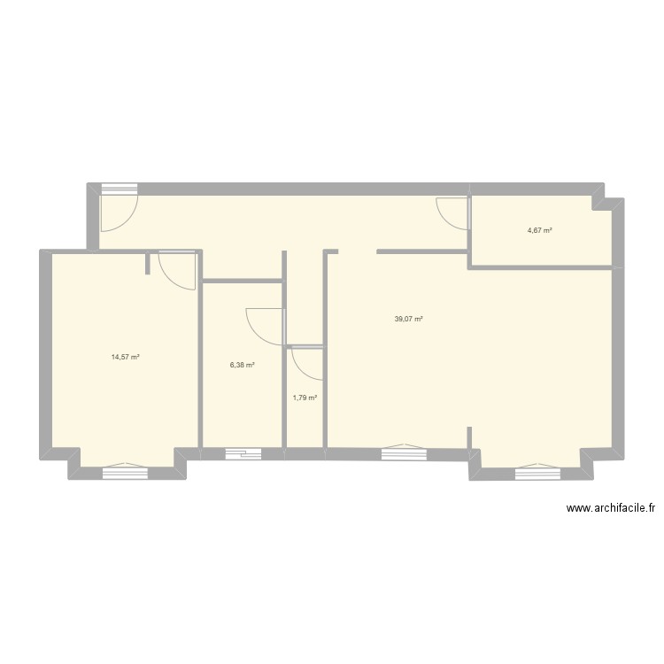 Pierre-Yves. Plan de 5 pièces et 66 m2