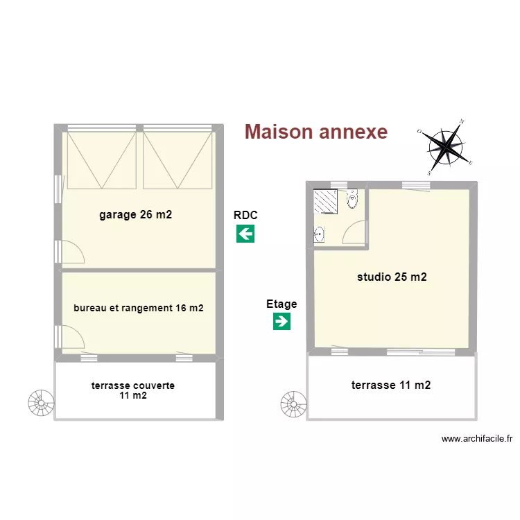 Maison annexe Banfield. Plan de 