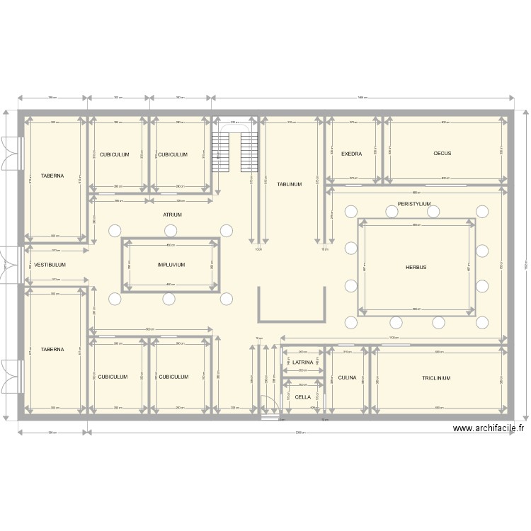 Plan maison romain 1. Plan de 0 pièce et 0 m2