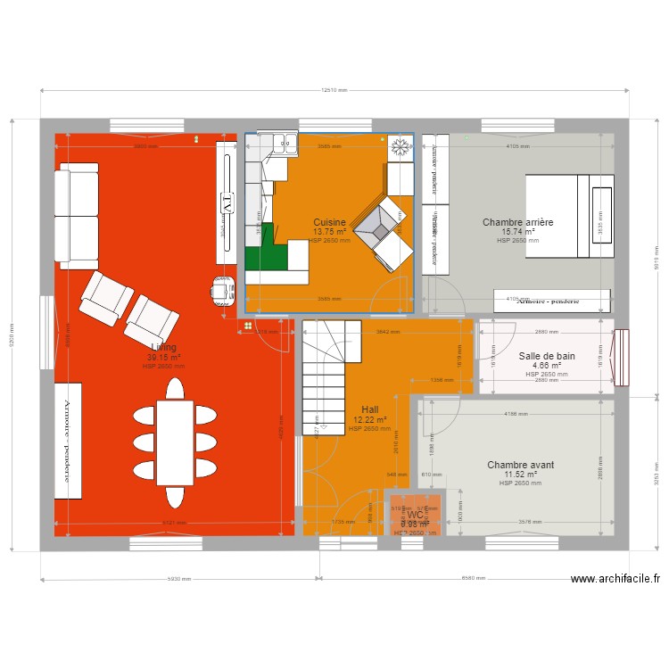 Notre habitation Rez de chaussée modifiée2. Plan de 0 pièce et 0 m2