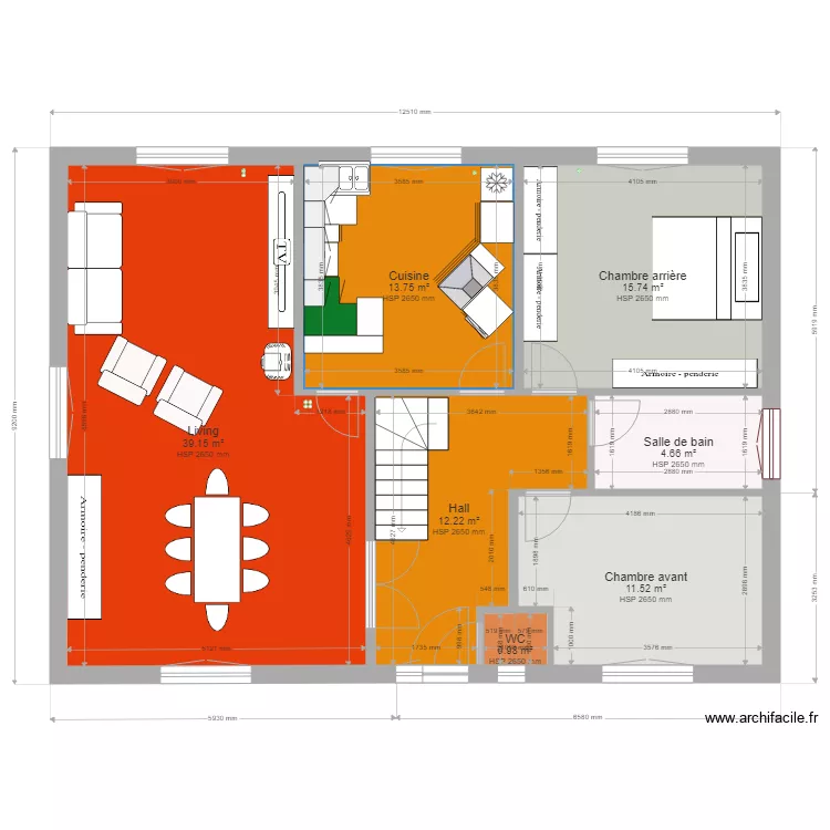 Notre habitation Rez de chauss&eacute;e modifi&eacute;e2. Plan de 