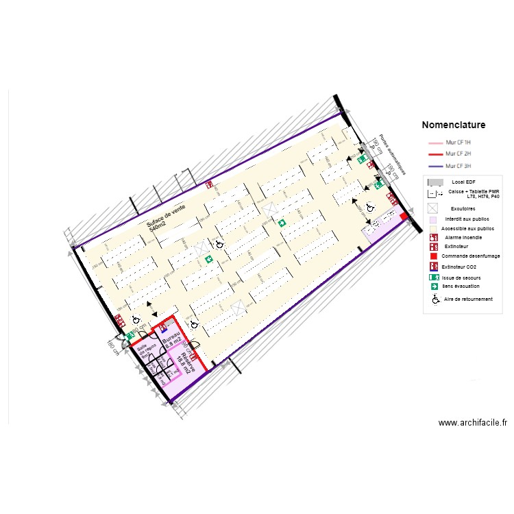 Stock privé Allones après projet. Plan de 8 pièces et 707 m2