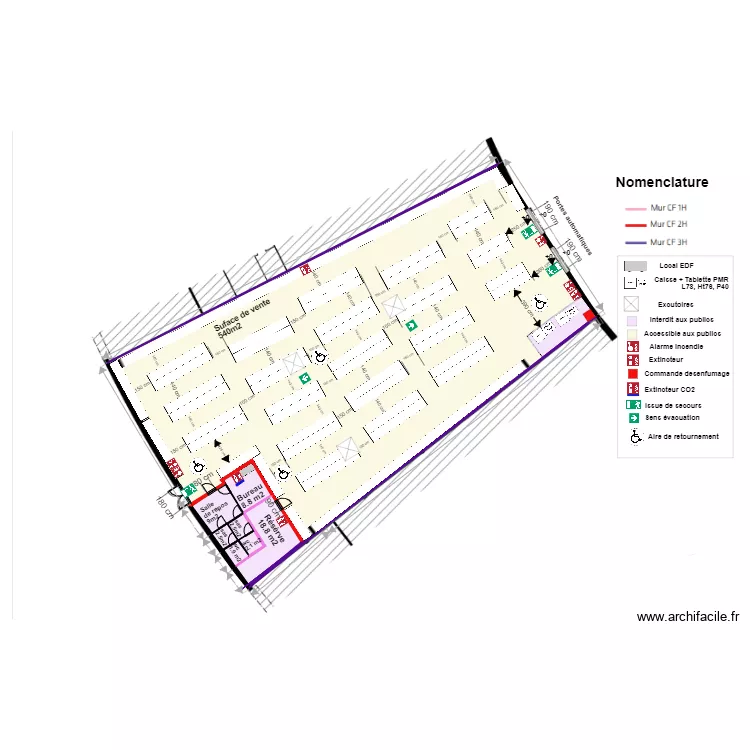 Stock priv&eacute; Allones apr&egrave;s projet. Plan de 