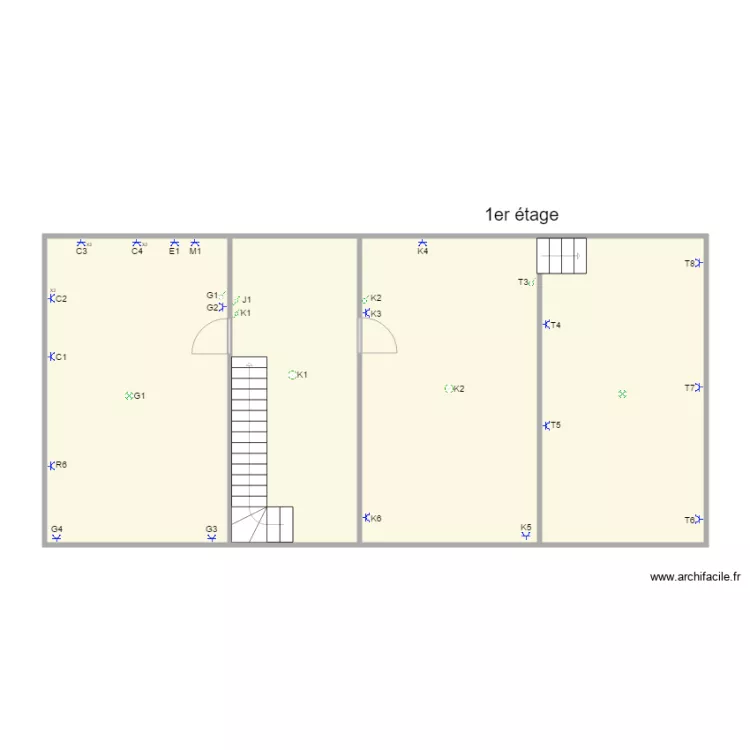Loom - maison - 1er etage. Plan de 