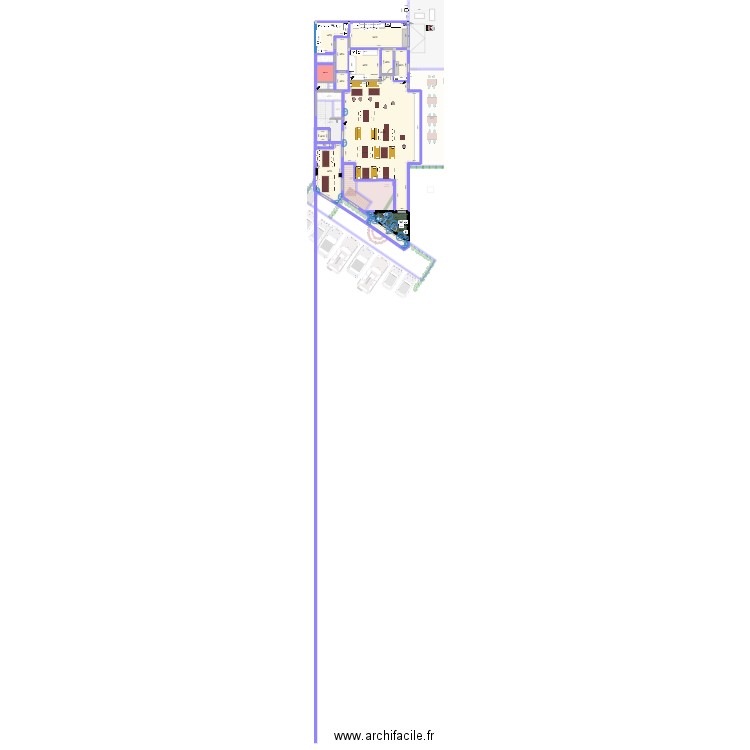 RESTAURANT ACI 2000. Plan de 44 pièces et 1100 m2