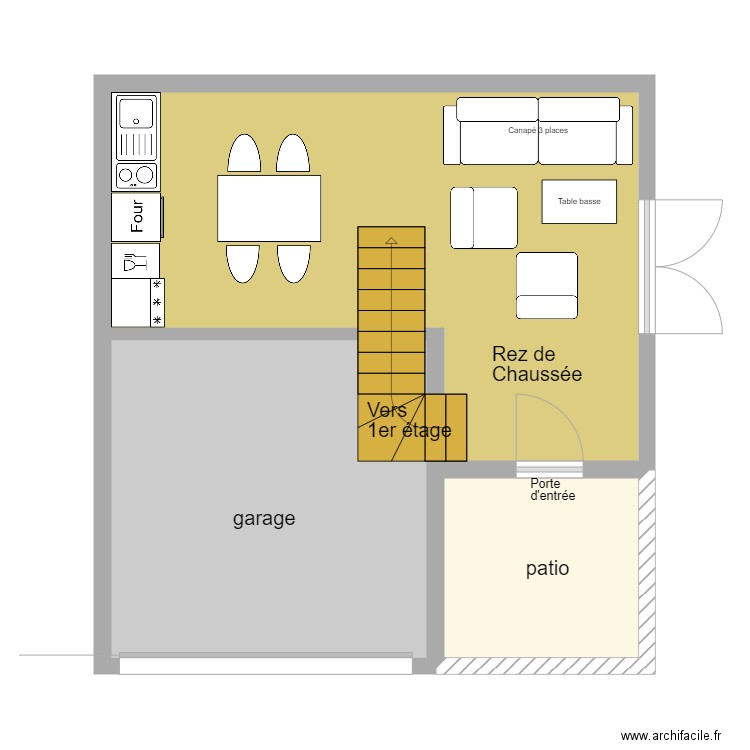 rdc extension garage. Plan de 0 pièce et 0 m2