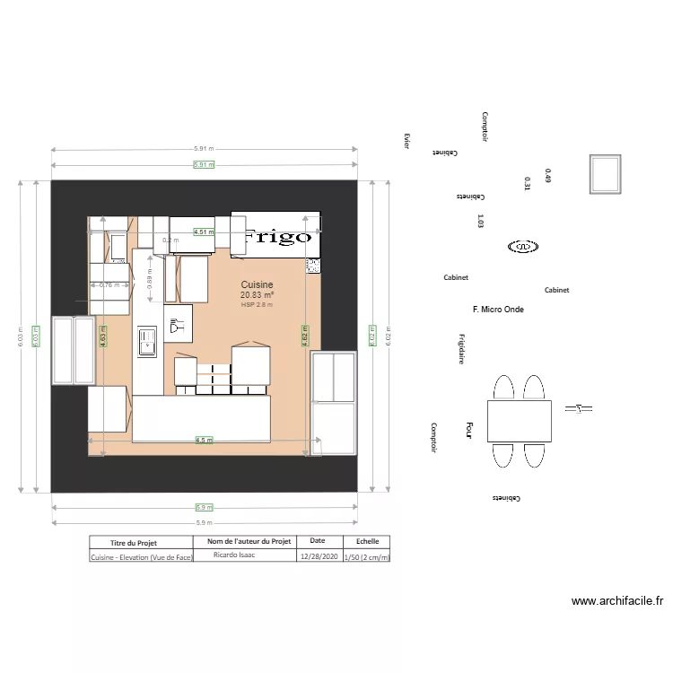 PLAN   CUISINE VUE DESSUS 0000000. Plan de 