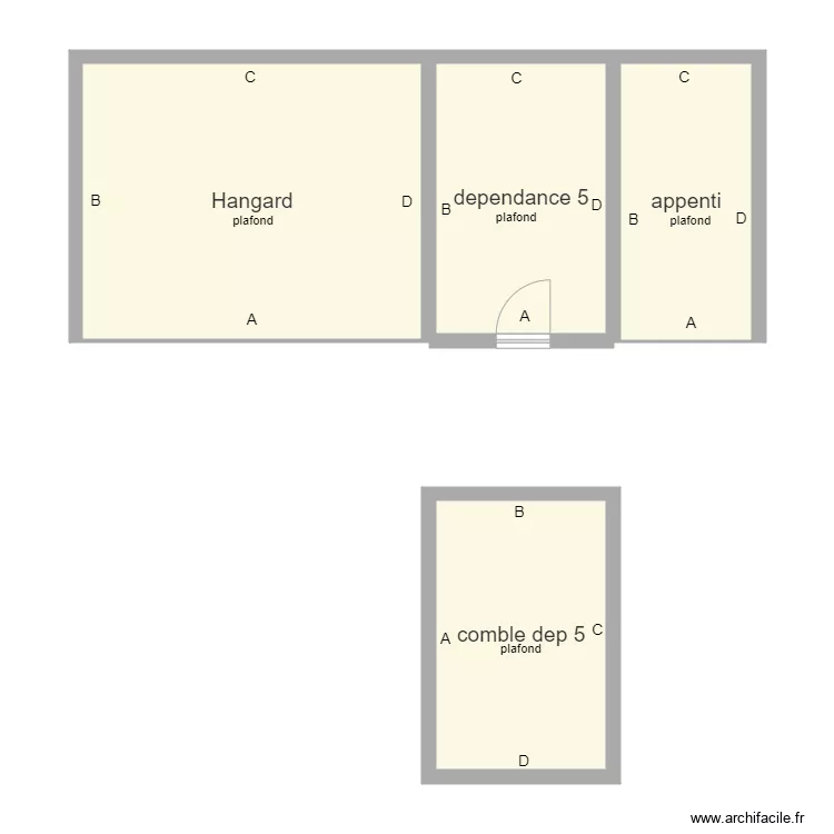 dep 5 et hangard. Plan de 