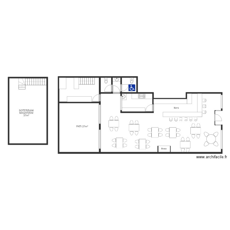 01839Bodega. Plan de 8 pièces et 178 m2