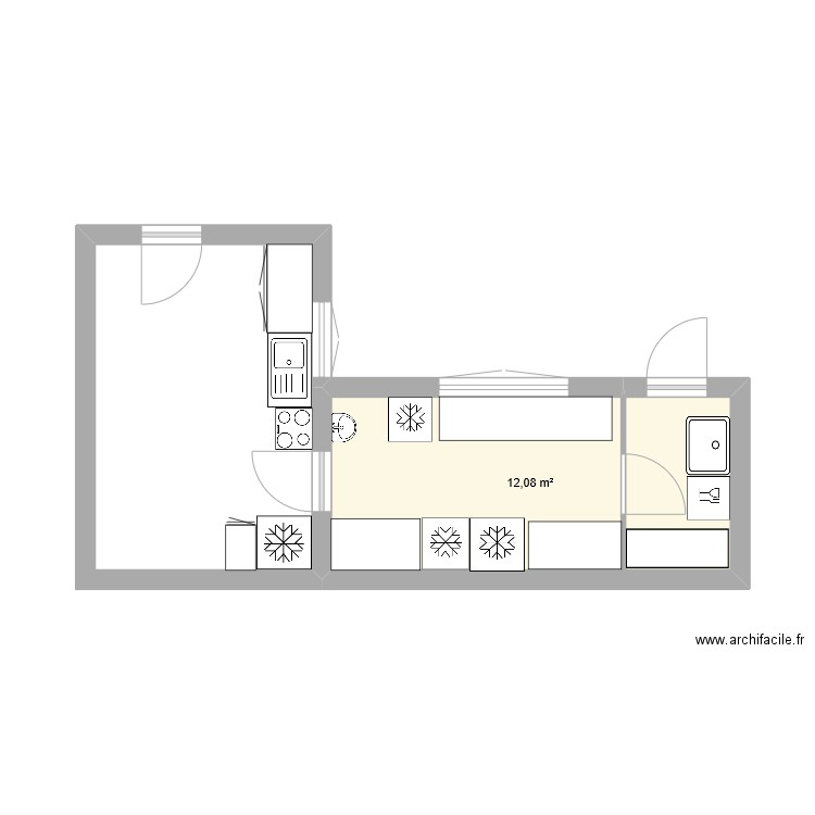 From_dependance. Plan de 1 pièce et 12 m2