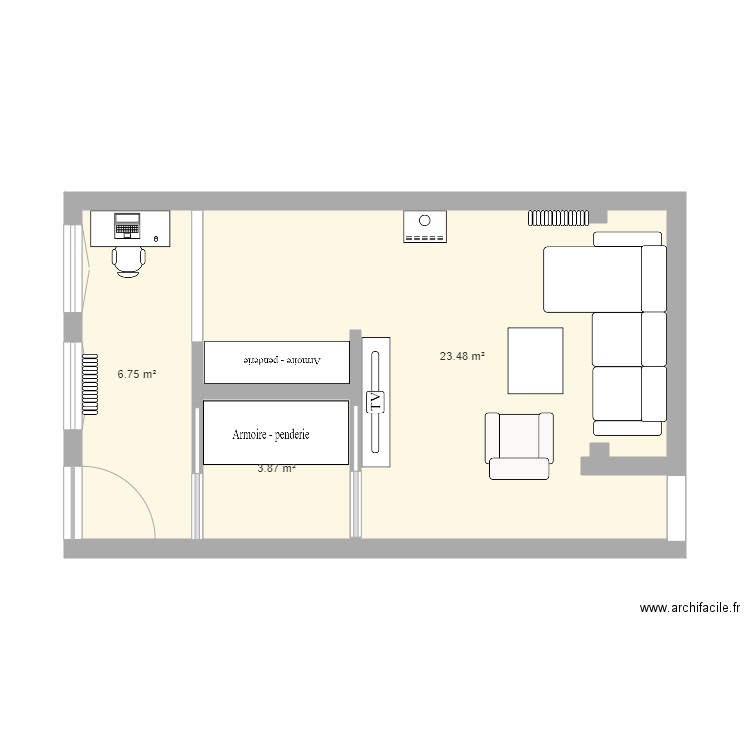 Salon v1. Plan de 0 pièce et 0 m2