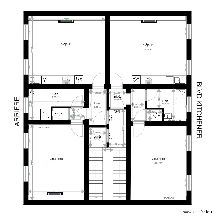 PLAN APT 3 4 et 5. Plan de 0 pièce et 0 m2