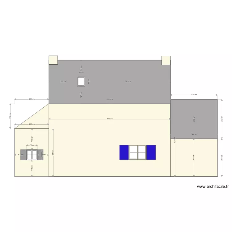 facade ouest. Plan de 