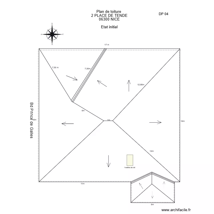 2 PLACE DE TENDE PLAN TOITURE. Plan de 2 PLACE DE TENDE PLAN TOITURE. Plan de