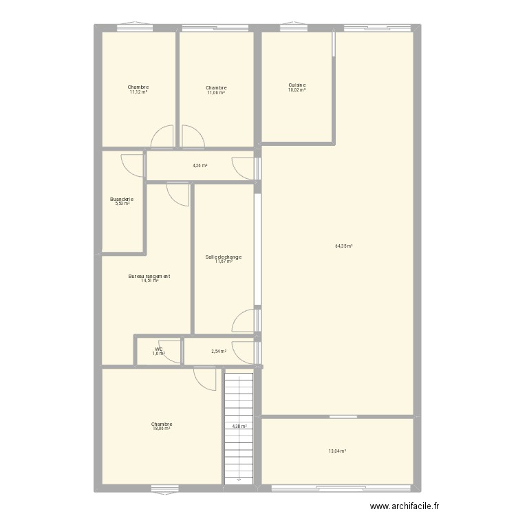 Mam avec étage . Plan de 13 pièces et 172 m2