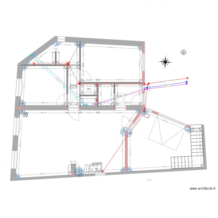 Evac et alim eau RDC 1. Plan de 0 pièce et 0 m2