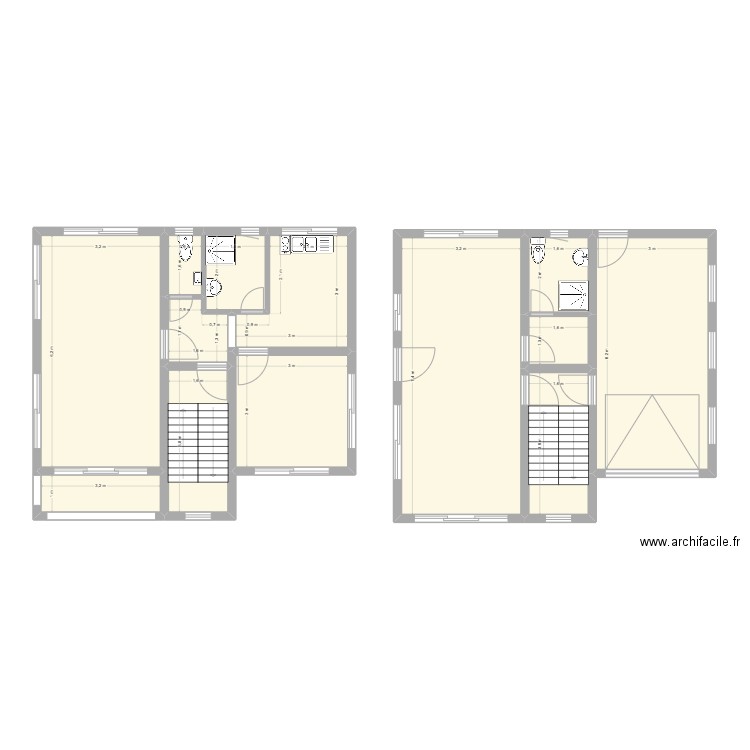 trano ampefy-étage 1. Plan de 13 pièces et 106 m2