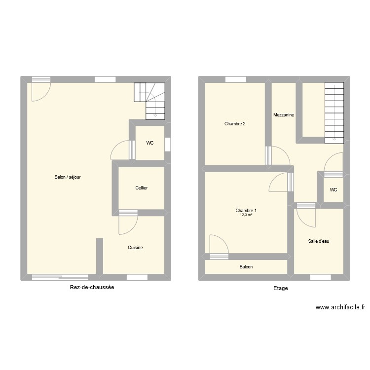 GR3260. Plan de 10 pièces et 87 m2