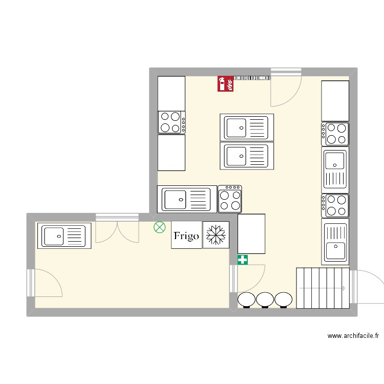 PLAN CUISINE BTS. Plan de 2 pièces et 57 m2