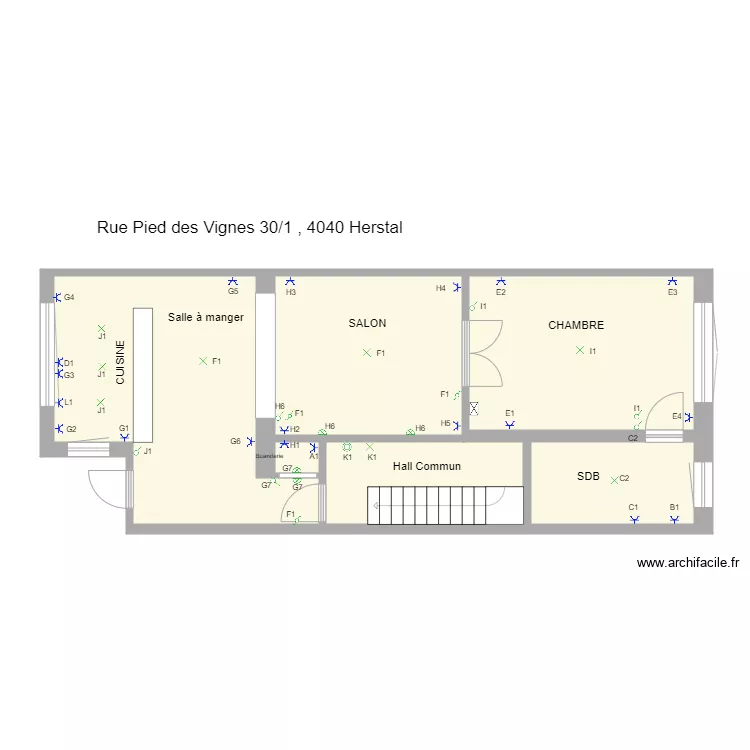 HERSTALE 1ER ETAGE Electrict&eacute;. Plan de 