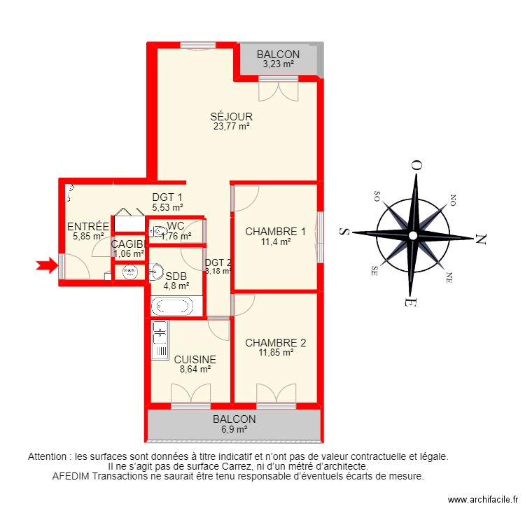 BI 15164 - . Plan de 15 pièces et 107 m2