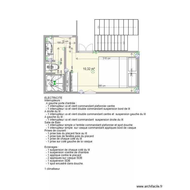 chambre 1 Sidi Mimoun. Plan de 