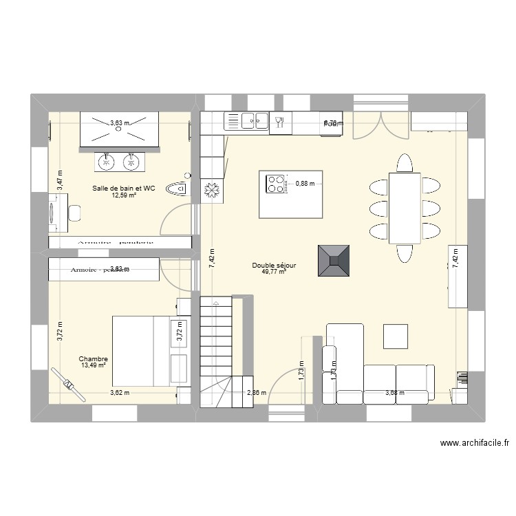 maison Hirtzbach après. Plan de 13 pièces et 230 m2