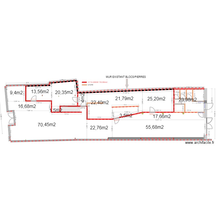 intérieur cloisons. Plan de 0 pièce et 0 m2
