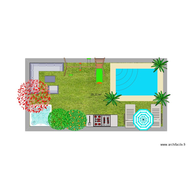 jardin. Plan de 0 pièce et 0 m2