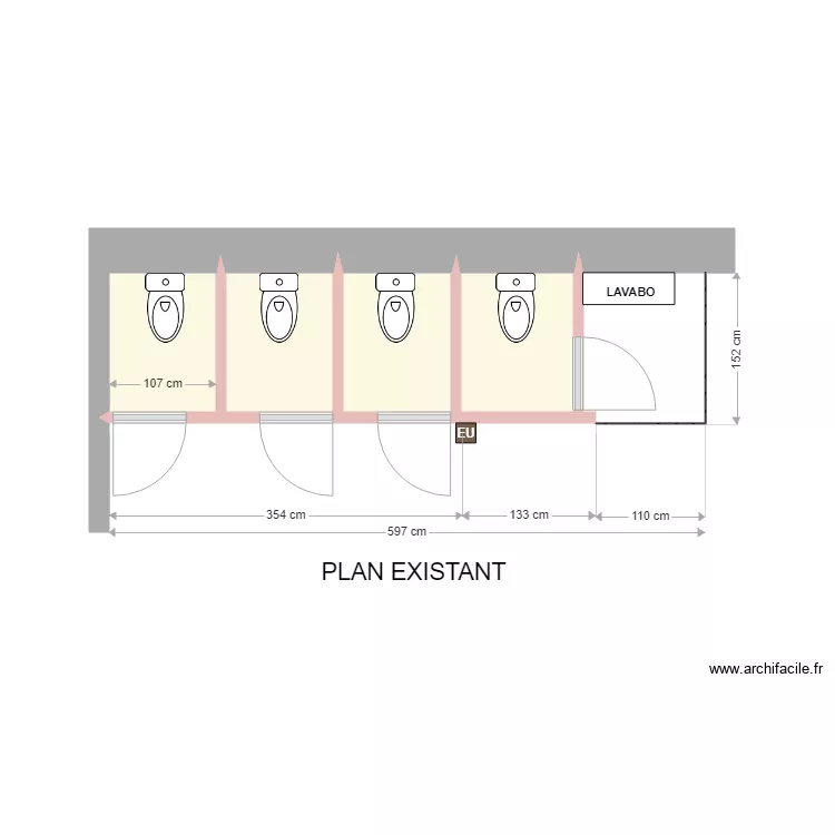 ECOLE VILLENEUVE (plan existant). Plan de 