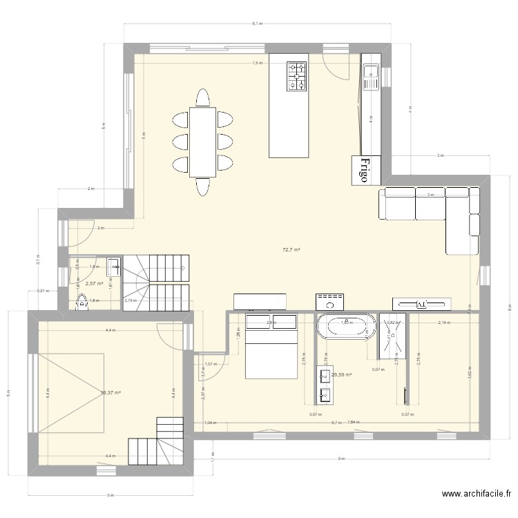 teddy. Plan de 4 pièces et 159 m2