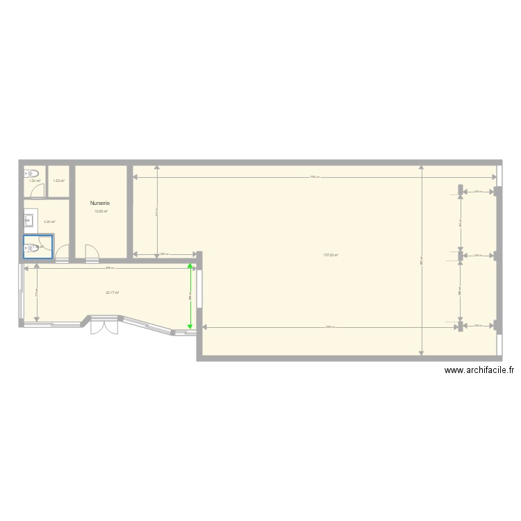 SALLE DE RECEPTION. Plan de 7 pièces et 179 m2