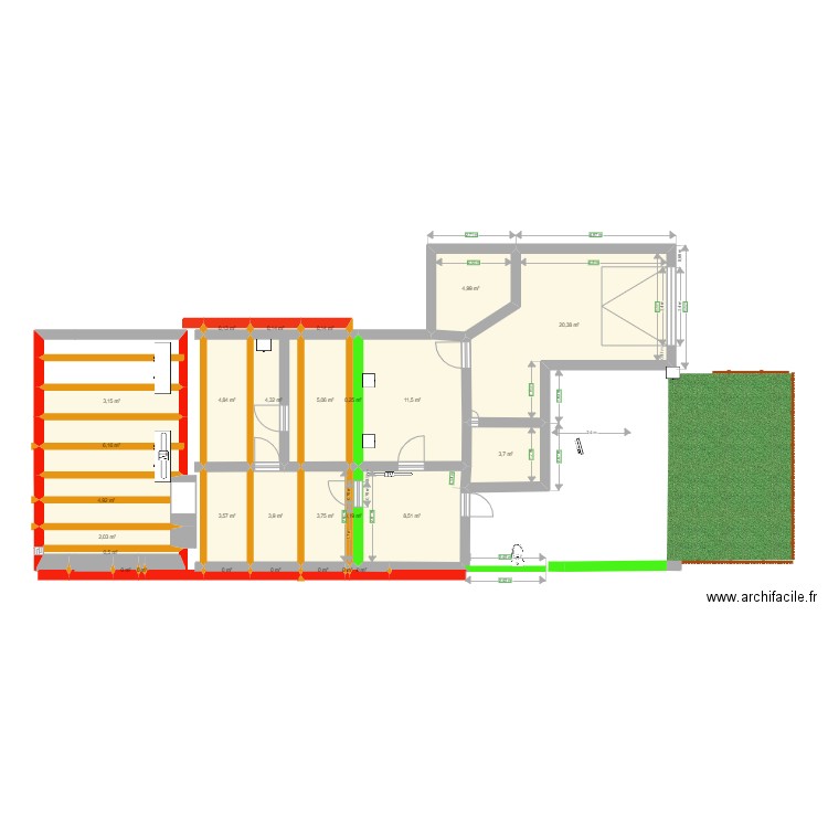 tonnara CHARPENTE demi toit. Plan de 28 pièces et 92 m2