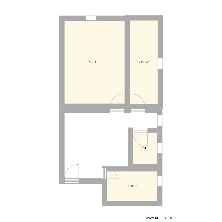 plan projet. Plan de 4 pièces et 30 m2