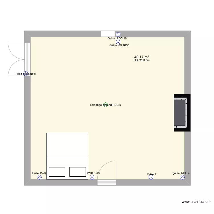 chambre Marie. Plan de 