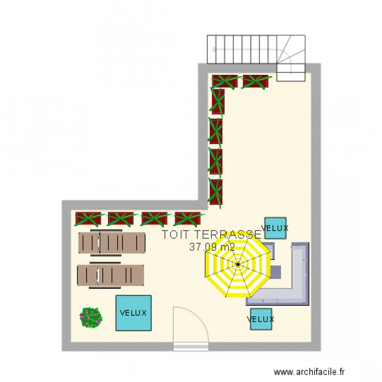 VUE DU DESSUS TOIT TERRASSE . Plan de 0 pièce et 0 m2