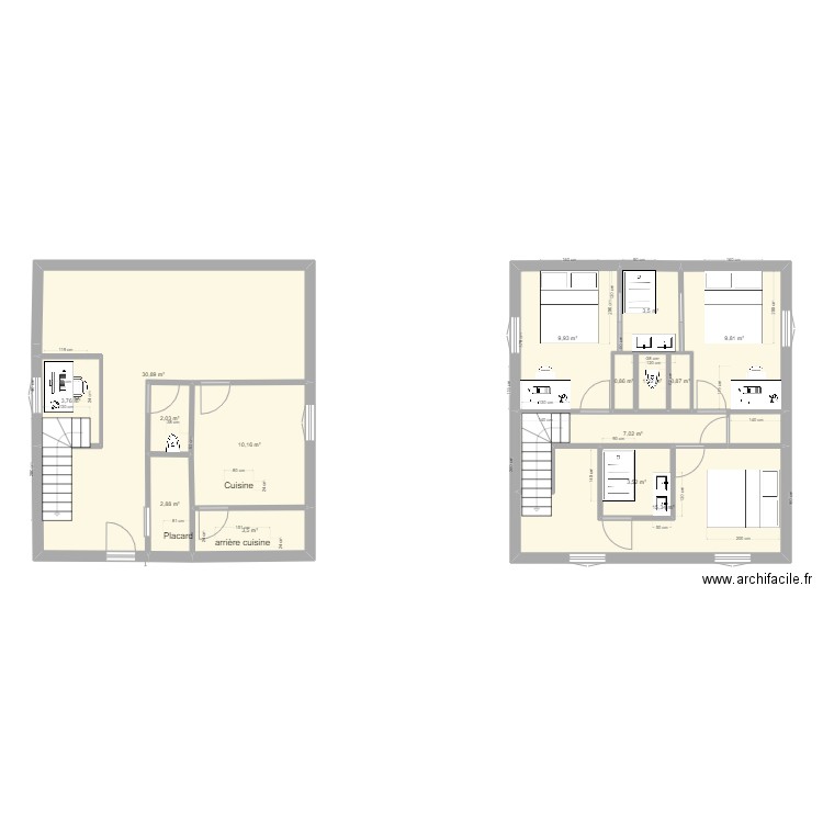 maison 3. Plan de 15 pièces et 105 m2